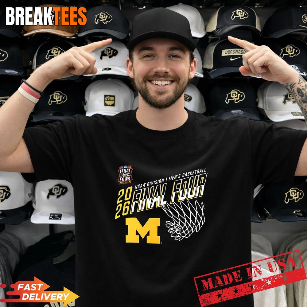 Michigan Wolverines basketball MBB Final Four 2026 - Adult & Kids T-Shirts, Sweatshirts & Hoodies apparel design preview 1