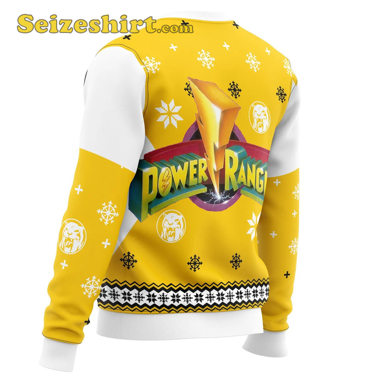 Mighty Morphin Power Rangers Yellow Mens Ugly Christmas Sweater - Holiday Gift product image 3