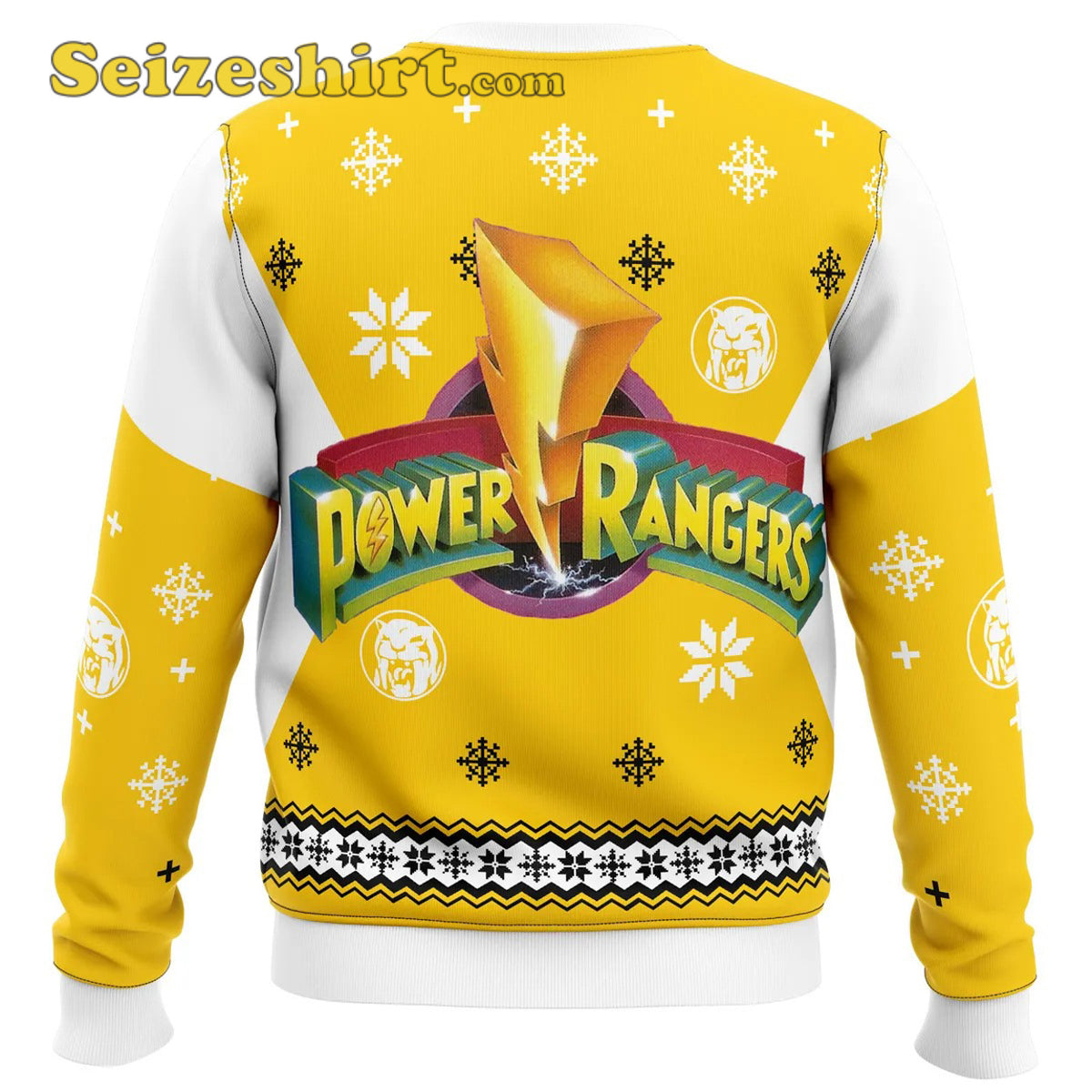 Mighty Morphin Power Rangers Yellow Mens Ugly Christmas Sweater - Holiday Gift product image 4