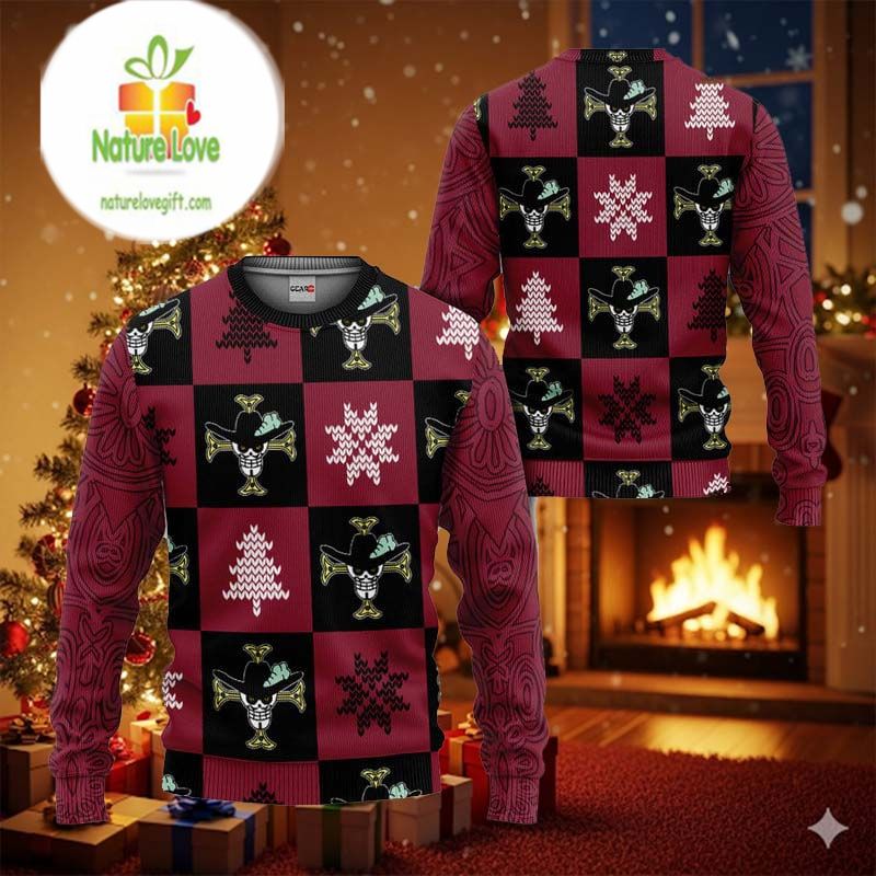 Mihawk Symbol One Piece Ugly Christmas Sweater - Holiday Gift product image
