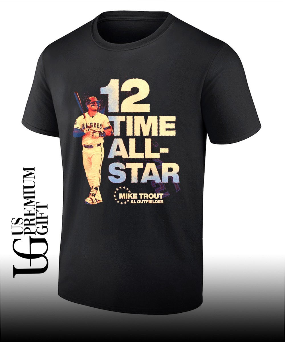 Mike Trout Al Outfielder 12 Time All- Star Los - Adult & Kids T-Shirts, Sweatshirts & Hoodies apparel design preview 1