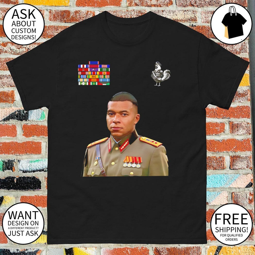 Military Portrait The Dictator 10 Back Number Mbappe - Adult & Kids T-Shirts, Sweatshirts & Hoodies apparel design preview 1