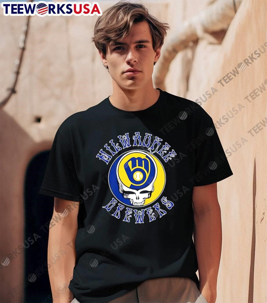 Milwaukee Brewers Steal Your Face Grateful Dead MLB - Adult & Kids T-Shirts, Sweatshirts & Hoodies apparel design preview 1