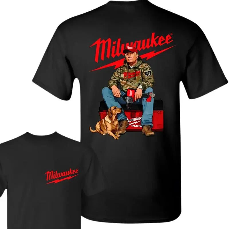 Milwaukeee Trum Camo Fuel Hand Drill Dog Hunt Trumm - Adult & Kids T-Shirts, Sweatshirts & Hoodies apparel design preview 1