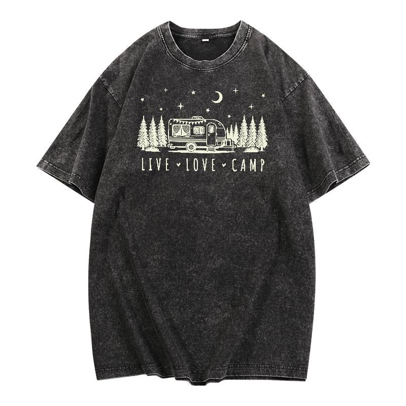 Minimalist Washed Make Statement Simple Yet Camping - Adult & Kids T-Shirts, Sweatshirts & Hoodies apparel design preview 1