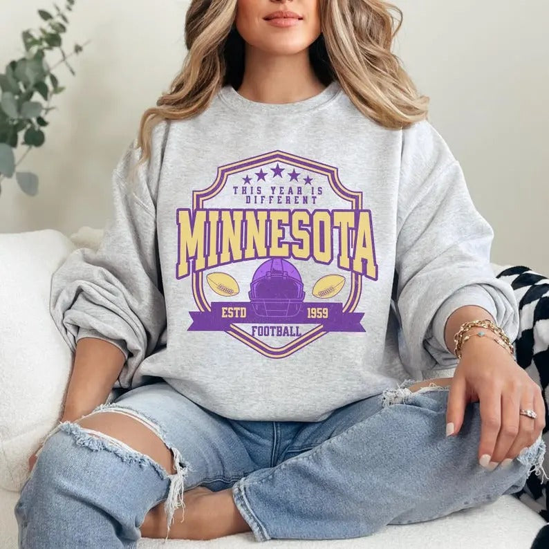 Minnesota Football Vintage Fan Game Day Viking MN - Adult & Kids T-Shirts, Sweatshirts & Hoodies apparel design preview 1