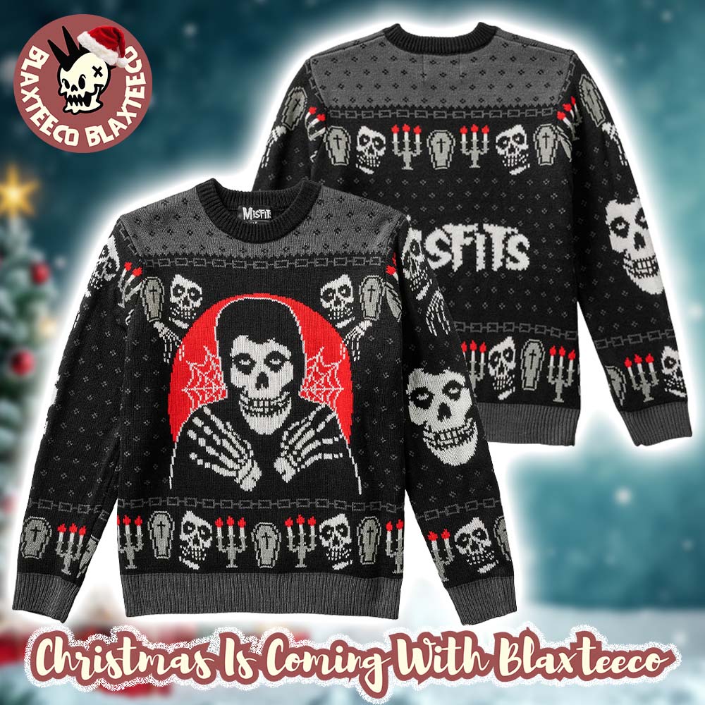 Misfits Crimson Ghost The Fiend Holiday Knitted Ugly Christmas Sweater - Holiday Gift product image