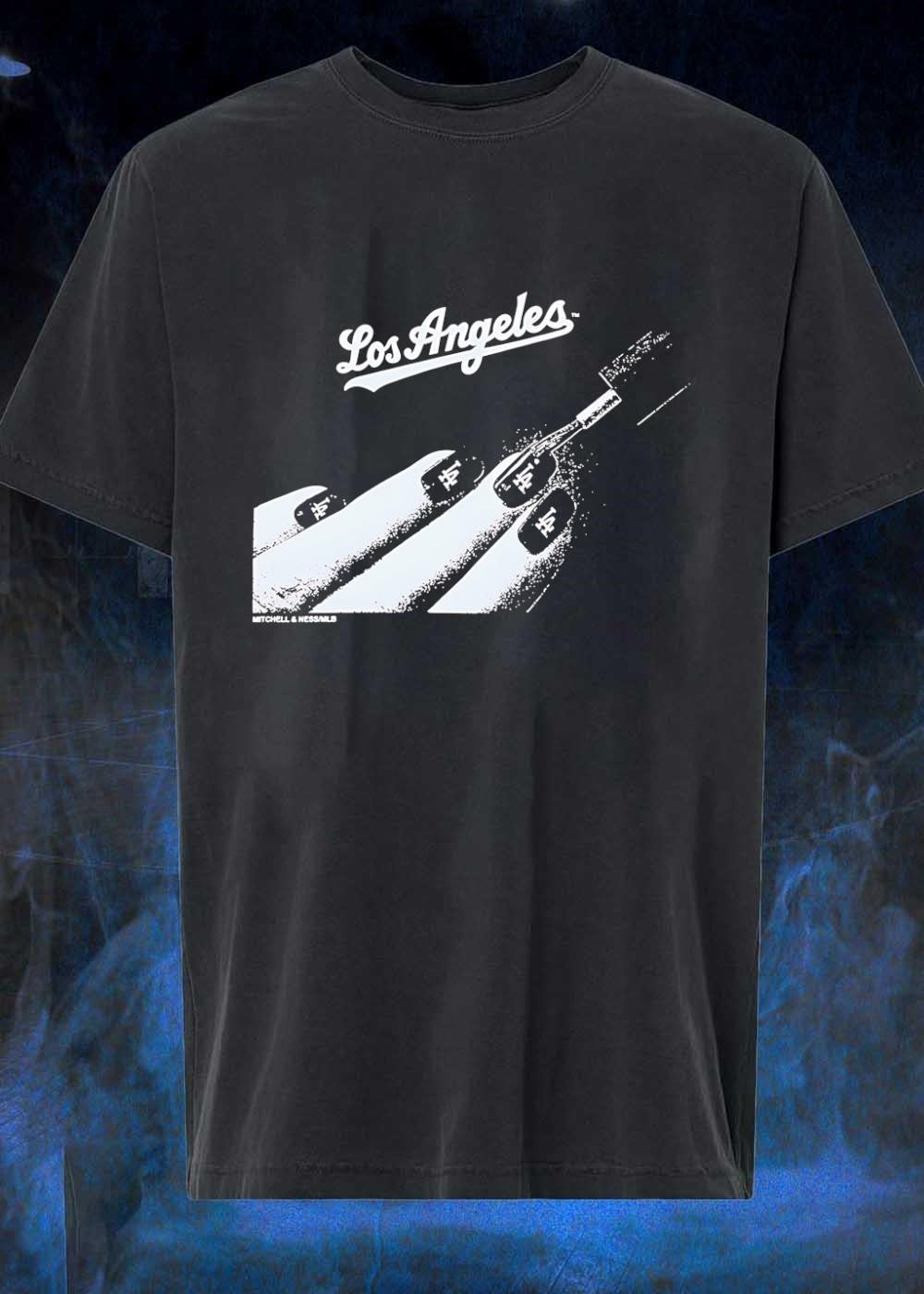 Mitchell Ness MLB Applying Nail Polish Los Angeles - Adult & Kids T-Shirts, Sweatshirts & Hoodies apparel design preview 1