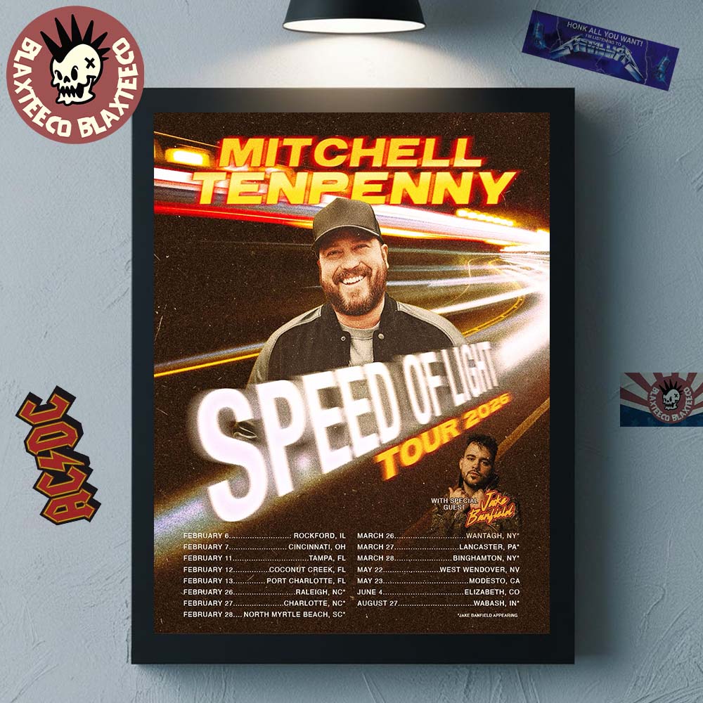 Mitchell Tenpenny Speed Of Light Tour 2026 North - Adult & Kids T-Shirts, Sweatshirts & Hoodies apparel design preview 1