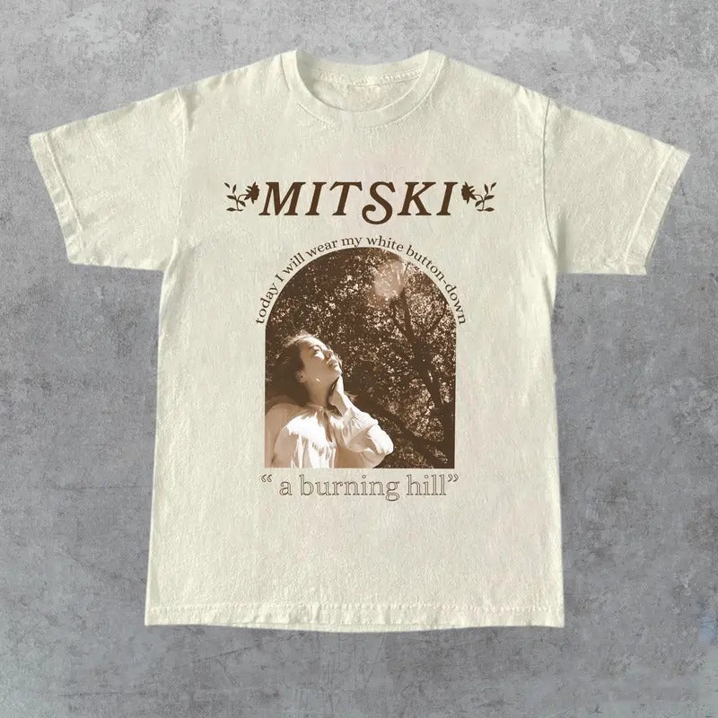Mitski Today I Will My White Button Down Burning Hill - Adult & Kids T-Shirts, Sweatshirts & Hoodies apparel design preview 1