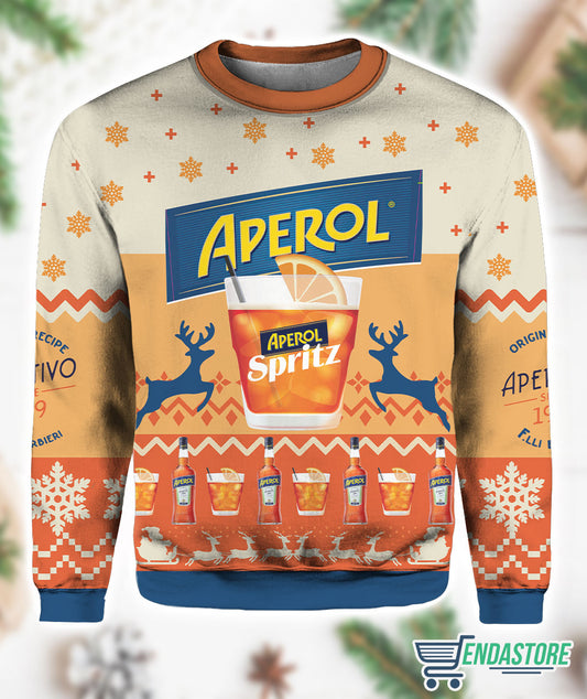 Aperol Spritz Orange 3D Ugly Christmas Sweater - Holiday Gift product image