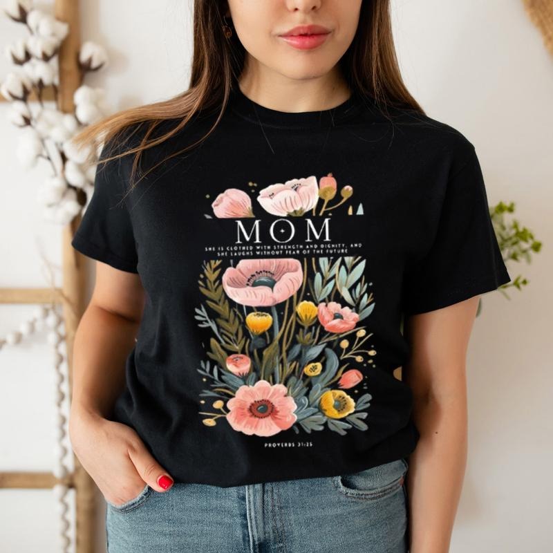 Mom Flower ChristianGraphic Pure Cotton Casual Street - Adult & Kids T-Shirts, Sweatshirts & Hoodies apparel design preview 1