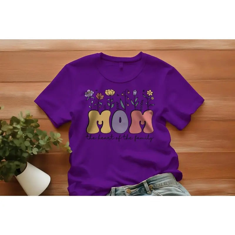 Mom Heart Family - Adult & Kids T-Shirts, Sweatshirts & Hoodies apparel design preview 1