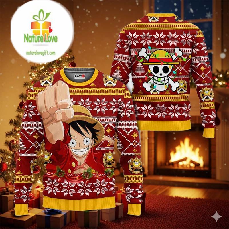 Monkey Luffy Anime Xmas Gifts One Piece Ugly Christmas Sweater - Holiday Gift product image