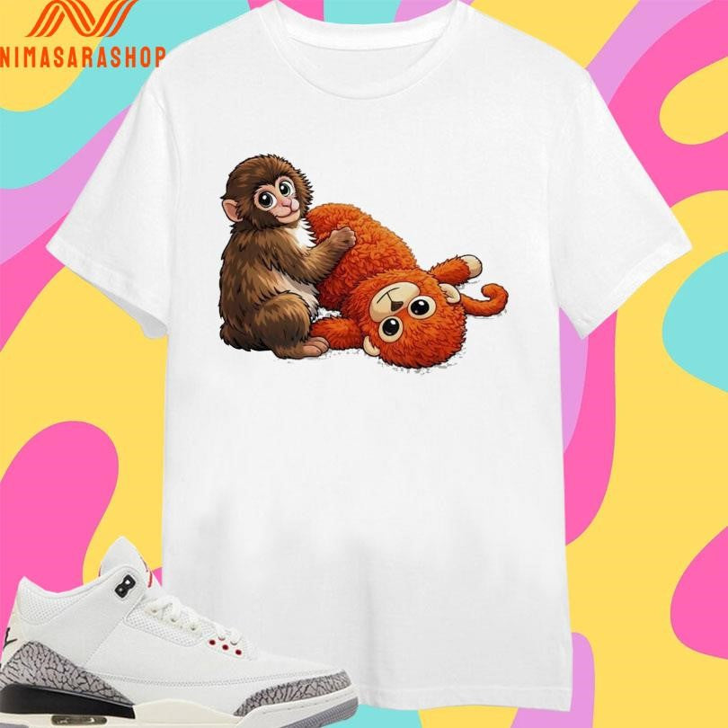 Monkey Punch Graphic Baby Holding Plush Toy 2026 - Adult & Kids T-Shirts, Sweatshirts & Hoodies apparel design preview 1