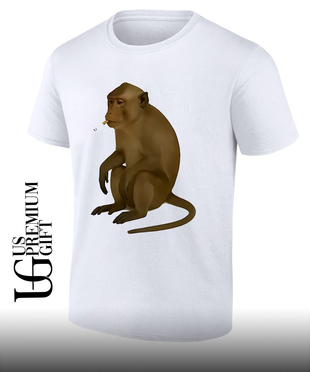 Monkey smoking cigarette meme - Adult & Kids T-Shirts, Sweatshirts & Hoodies apparel design preview 1