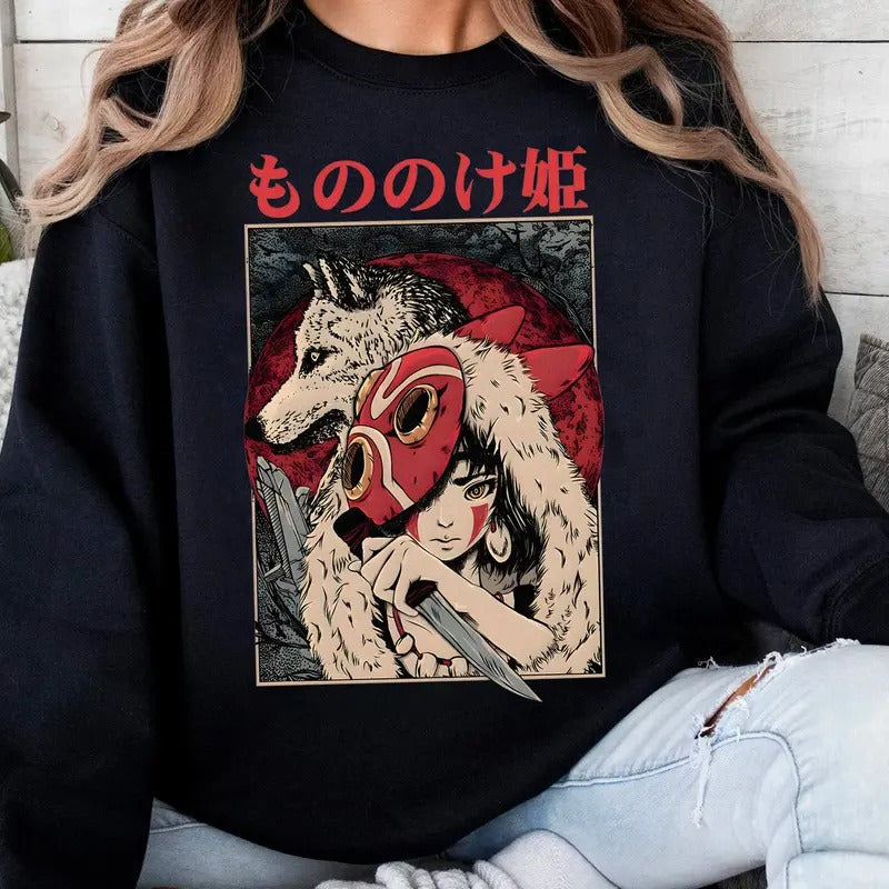 Mononoke San Moro Retro 90s Movie All Sizes - Adult & Kids T-Shirts, Sweatshirts & Hoodies apparel design preview 1