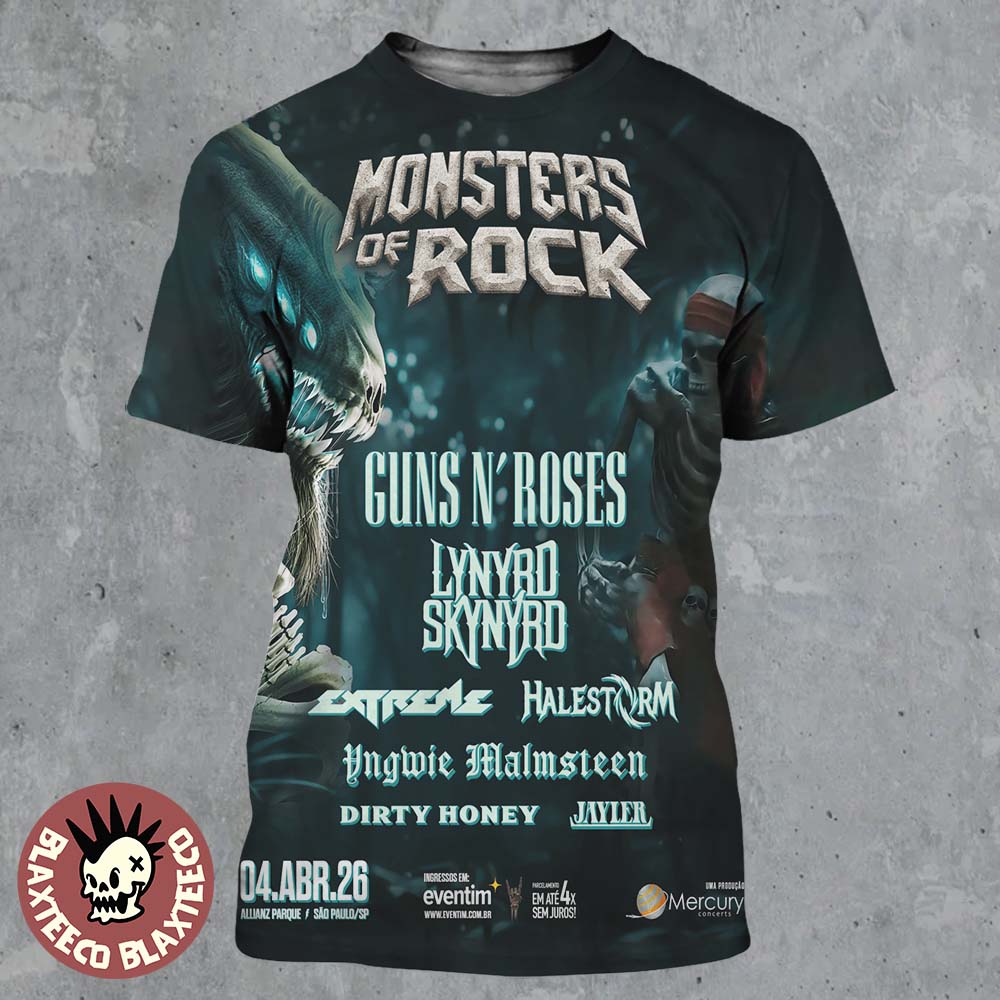 Monster Of Rock 2026 Sao Paulo Prazil At Allianz - Adult & Kids T-Shirts, Sweatshirts & Hoodies apparel design preview 1