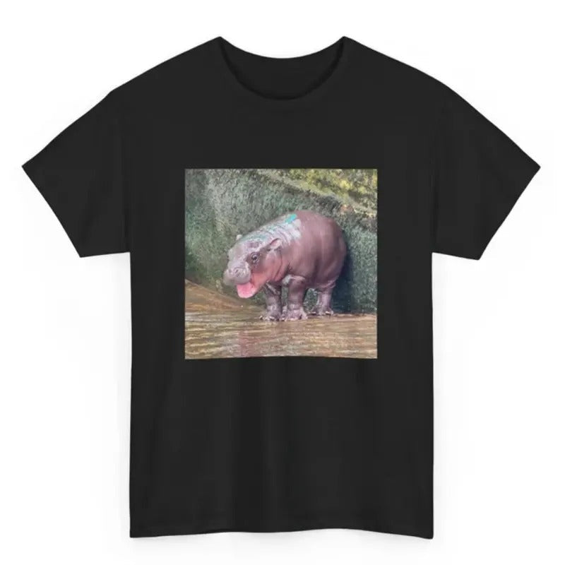 Moo Deng Heavy Cotton Baby Hippo Cute Man Top - Adult & Kids T-Shirts, Sweatshirts & Hoodies apparel design preview 1