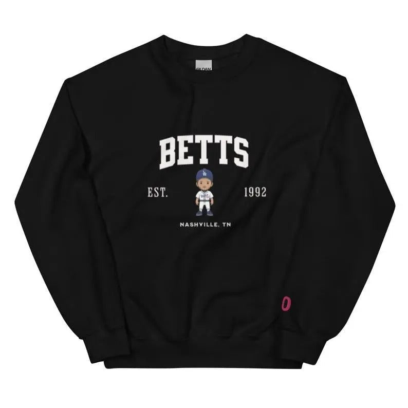 Mookie Betts Dodgers Varsity Crew Classic Cotton Fan - Adult & Kids T-Shirts, Sweatshirts & Hoodies apparel design preview 1