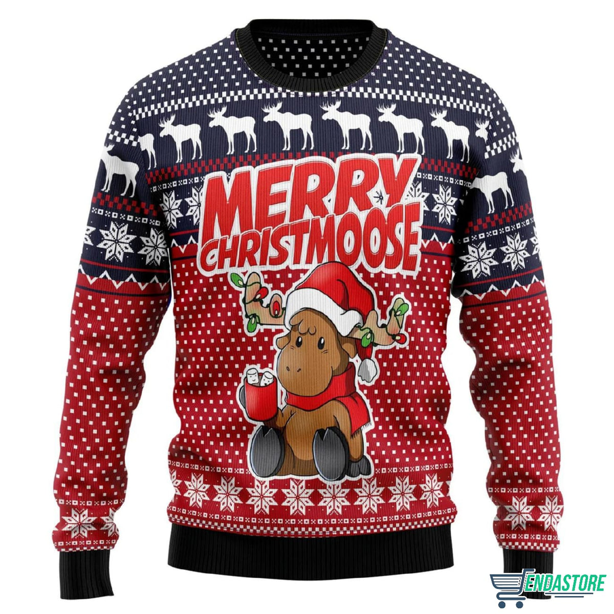 Moose Merry 3D Ugly Christmas Sweater - Holiday Gift product image