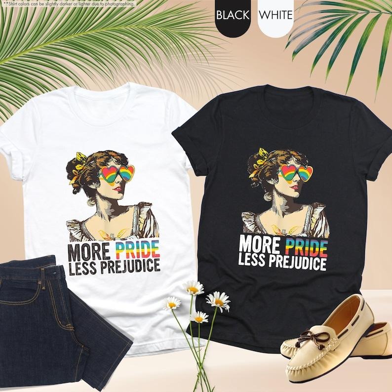 More Pride Less Prejudice LGBTQ Proud Ally Month - Adult & Kids T-Shirts, Sweatshirts & Hoodies apparel design preview 1