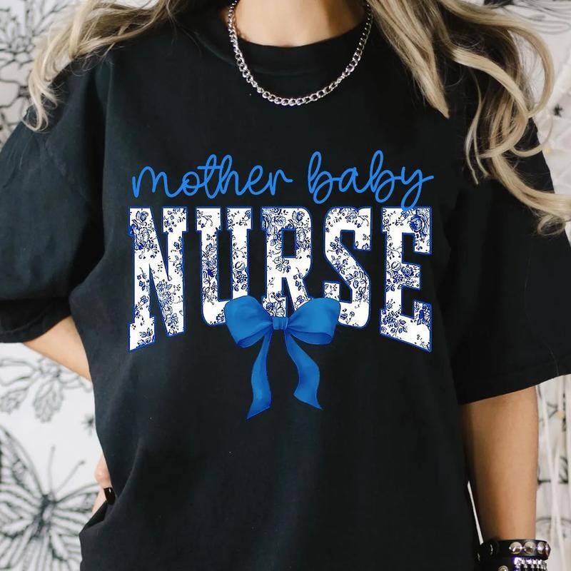 Mother Baby Nurse Life CNA Bow Week Mom - Adult & Kids T-Shirts, Sweatshirts & Hoodies apparel design preview 1