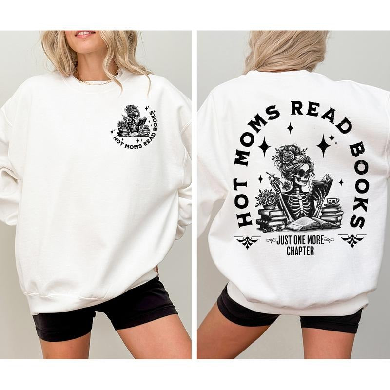 Bookish Hot Moms Read Books Spicy Book Lover Funny - Adult & Kids T-Shirts, Sweatshirts & Hoodies apparel design preview 1