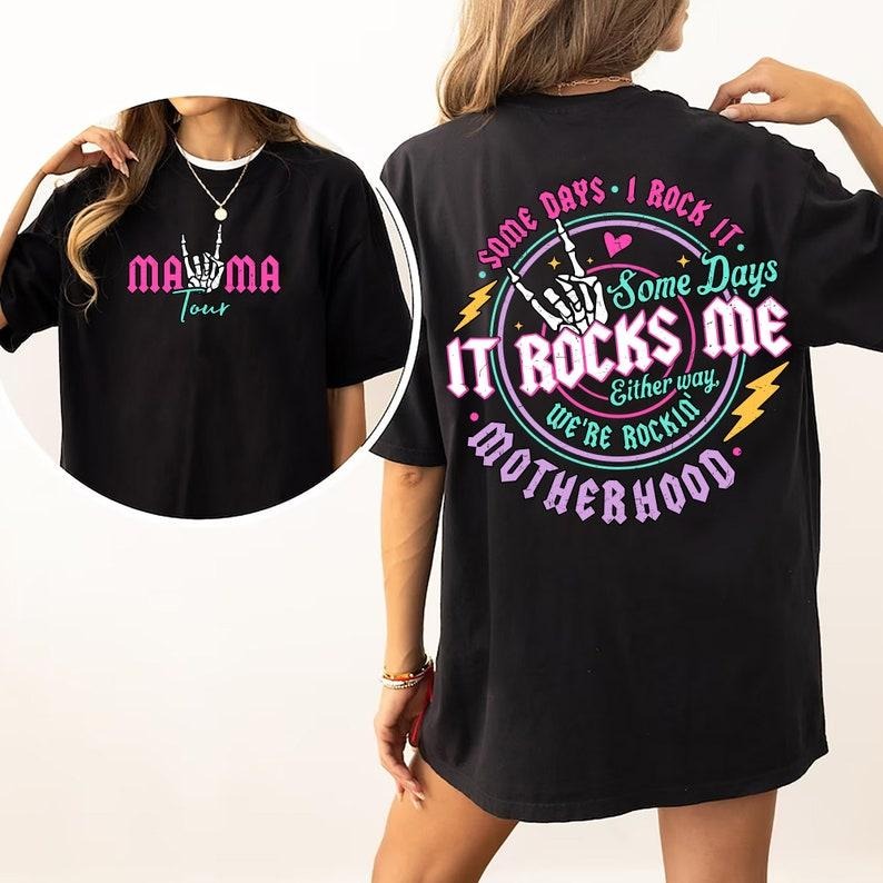 Motherhood Some Days I Rock Mama Lighting Bold Funny - Adult & Kids T-Shirts, Sweatshirts & Hoodies apparel design preview 1
