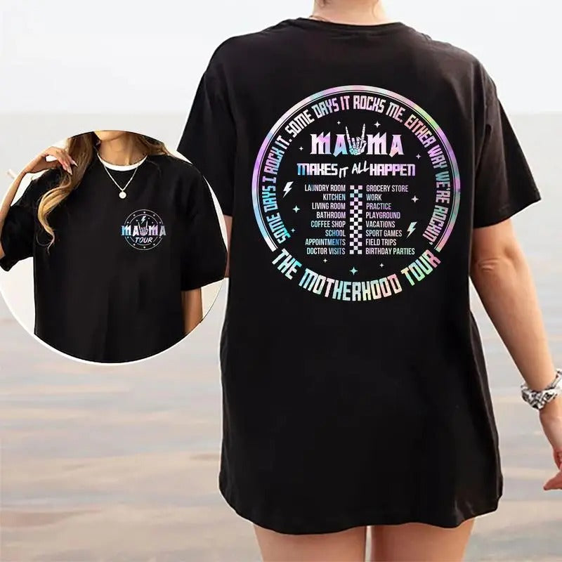 Motherhood Some Days I Rock Mama Funny Tour Unhinged - Adult & Kids T-Shirts, Sweatshirts & Hoodies apparel design preview 1
