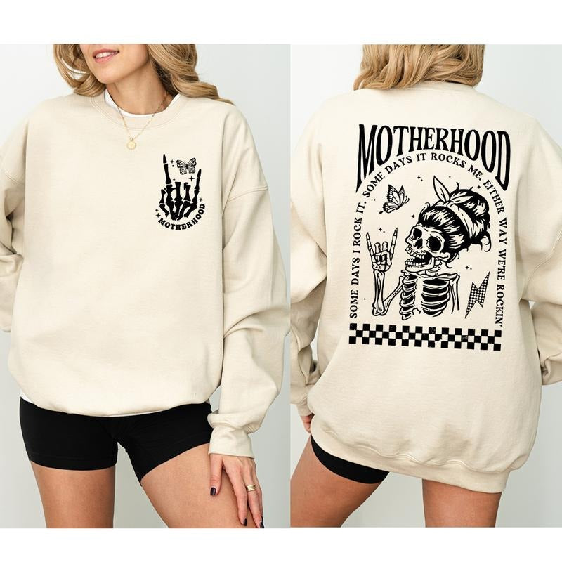Motherhood Some Day I Rock Mom Sometimes Rocks Me - Adult & Kids T-Shirts, Sweatshirts & Hoodies apparel design preview 1