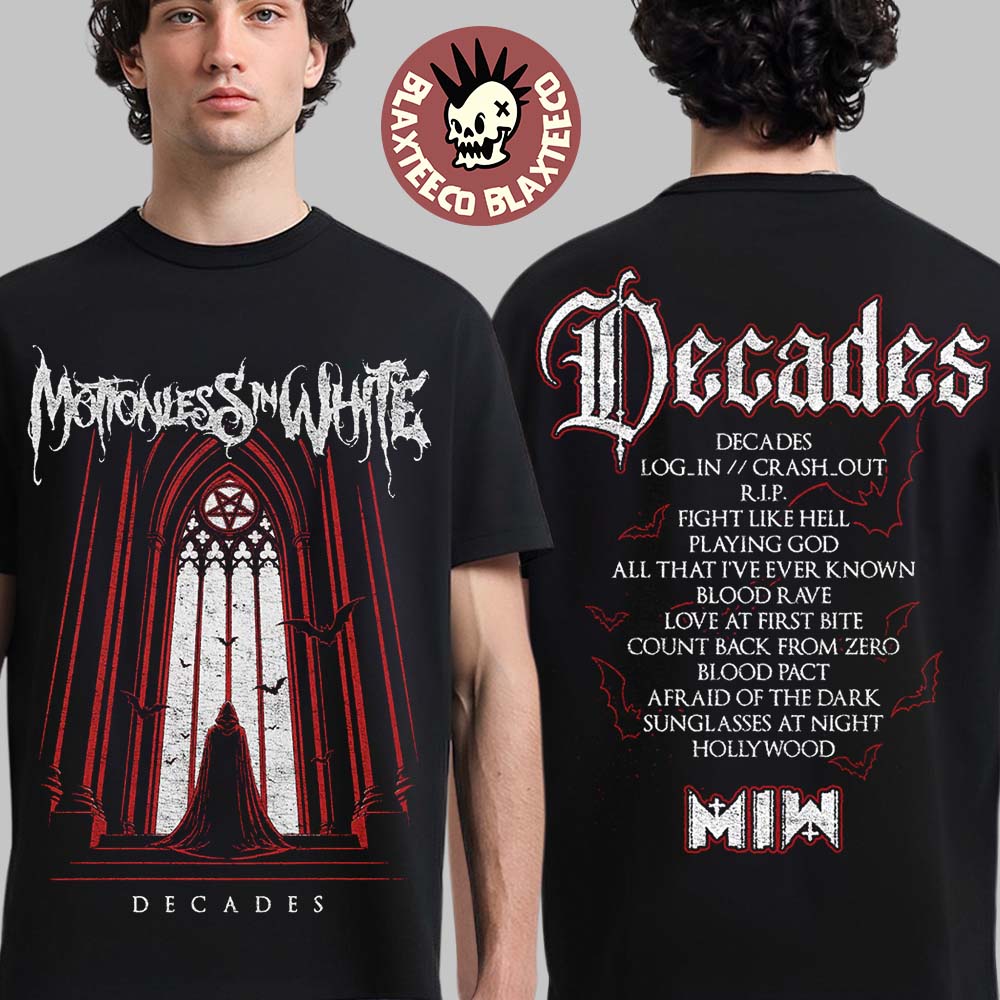 Motionless In White Decade Album Merch 2026 Tracklist - Adult & Kids T-Shirts, Sweatshirts & Hoodies apparel design preview 1