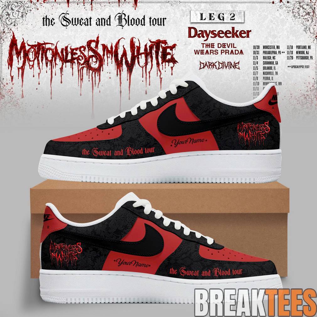 Motionless In White Leg 2 of The Sweat And Blood Tour - Adult & Kids T-Shirts, Sweatshirts & Hoodies apparel design preview 1