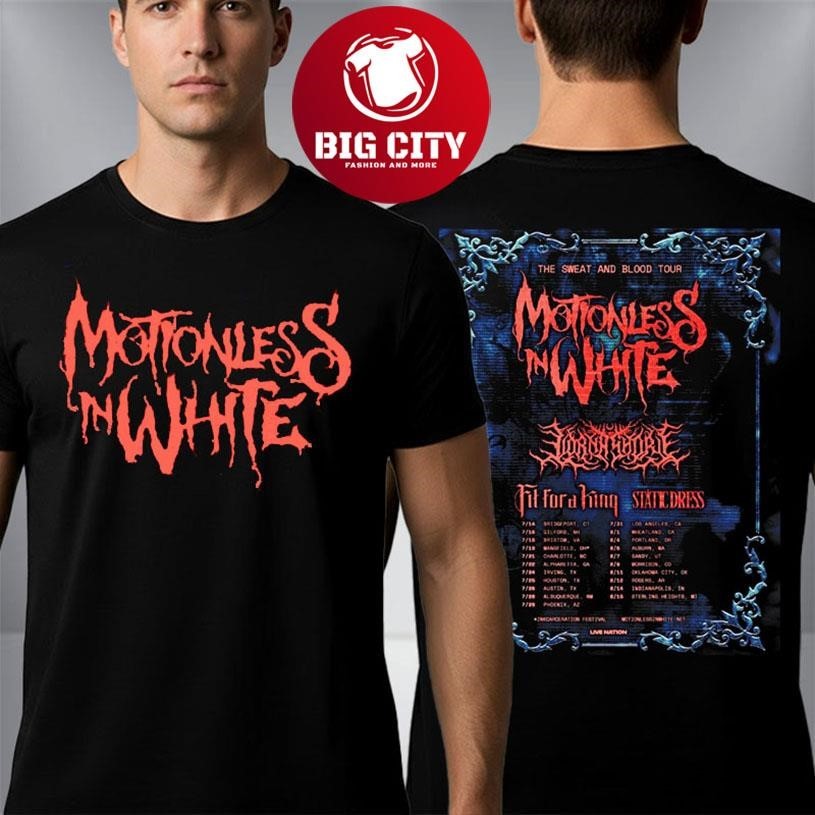 Motionless In White The Sweat And Blood Tour Venue - Adult & Kids T-Shirts, Sweatshirts & Hoodies apparel design preview 1