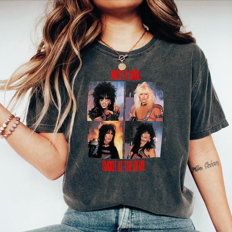 Motley Crue Shout Devil Mock - Adult & Kids T-Shirts, Sweatshirts & Hoodies apparel design preview 1
