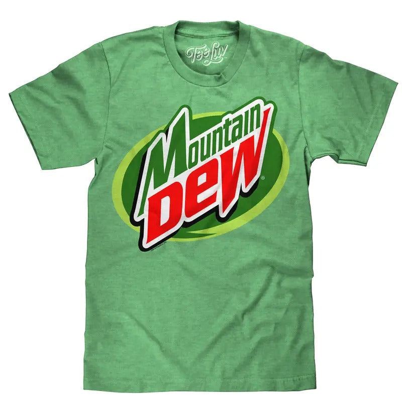 Mountain Dew Logo Big Tall Kelly Green Heather - Adult & Kids T-Shirts, Sweatshirts & Hoodies apparel design preview 1