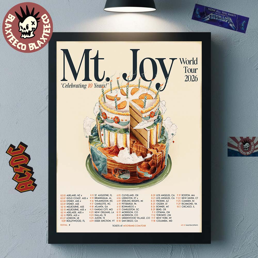 Mt Joy Celebrating 10 Years World Tour 2026 North - Adult & Kids T-Shirts, Sweatshirts & Hoodies apparel design preview 1