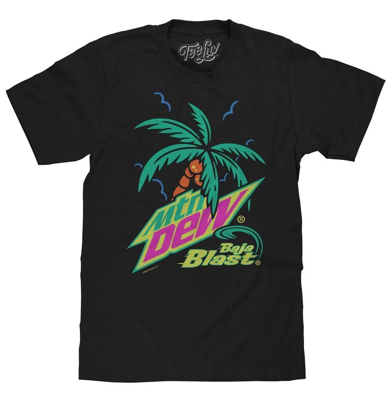 Mtn Dew Baja Blast Palm Tree Black - Adult & Kids T-Shirts, Sweatshirts & Hoodies apparel design preview 1