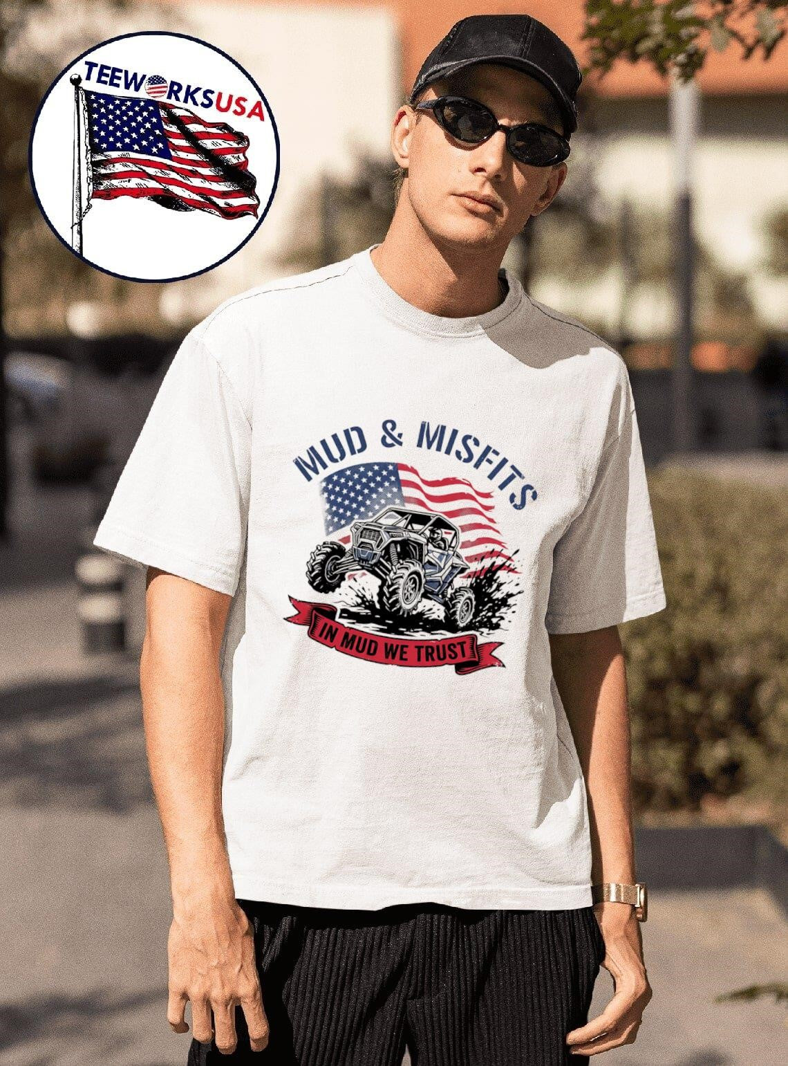 Mud Misfits In We Trust Off-Road Vehicle - Adult & Kids T-Shirts, Sweatshirts & Hoodies apparel design preview 1