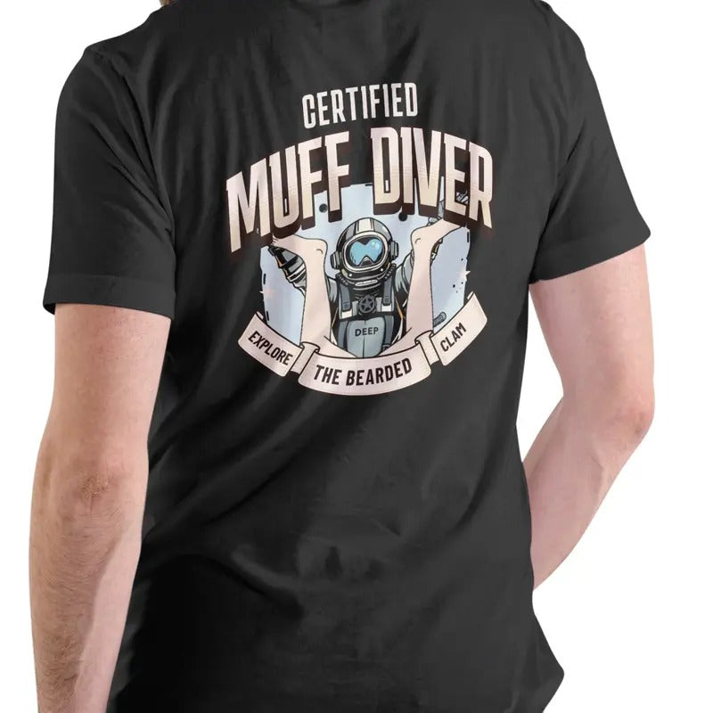 Muff Diver Explore Bearded Clam Cotton Menswear - Adult & Kids T-Shirts, Sweatshirts & Hoodies apparel design preview 1