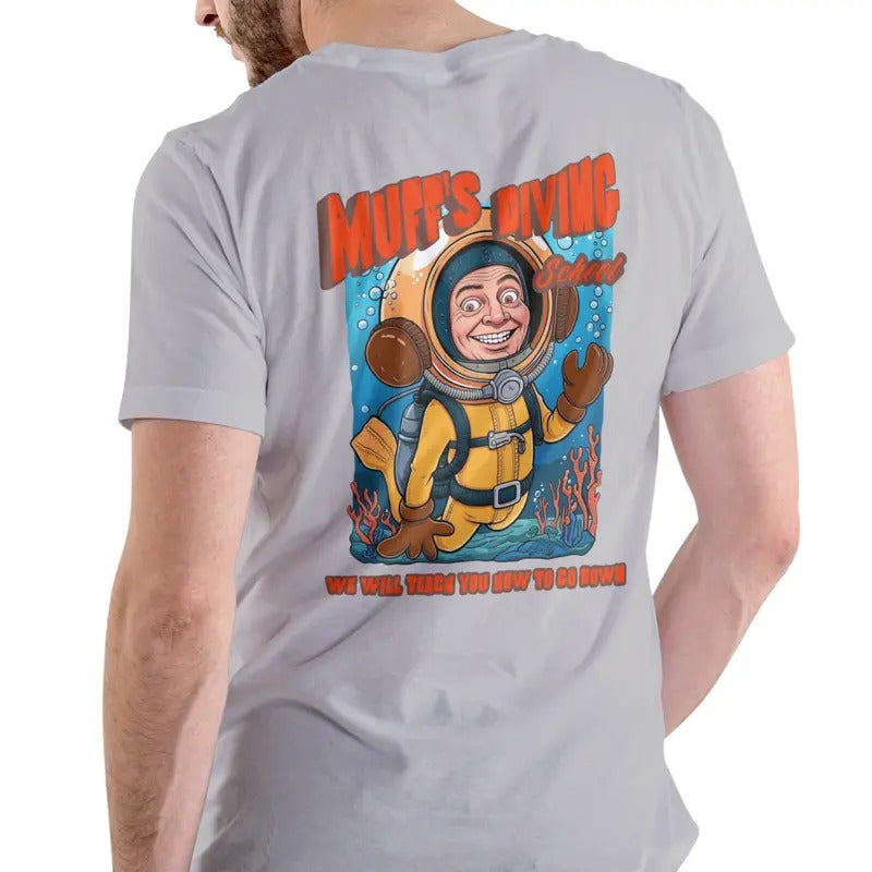 Muff'S Diving School. We Will Teach You How Go Down - Adult & Kids T-Shirts, Sweatshirts & Hoodies apparel design preview 1