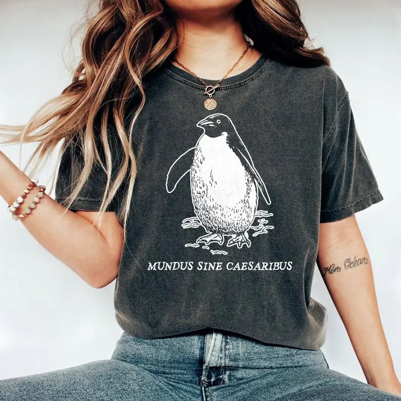 Mundus Sine Caesaribus Penguin World Without Caesars - Adult & Kids T-Shirts, Sweatshirts & Hoodies apparel design preview 1