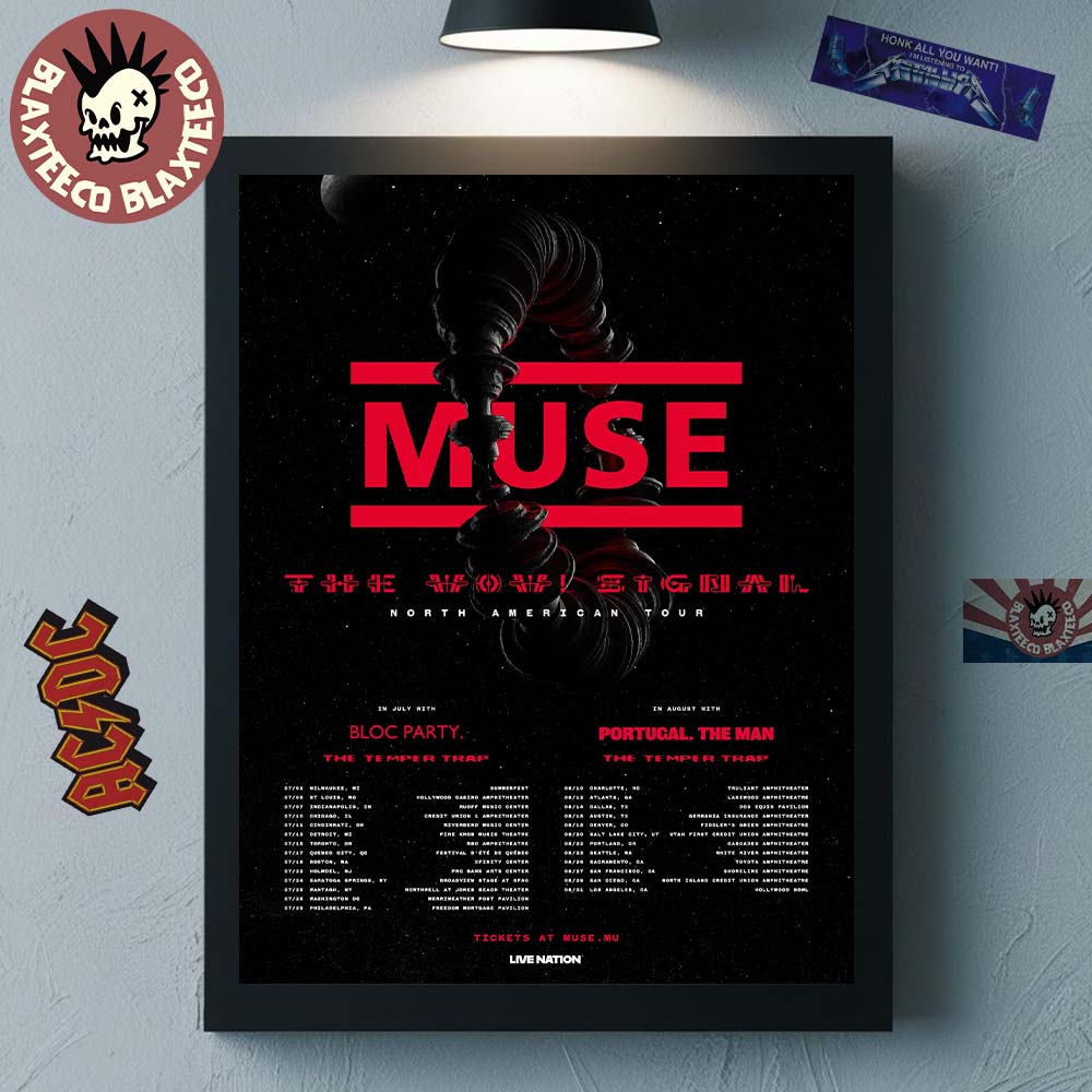 Muse The WOW Signal North American Tour 2026 Schedule - Adult & Kids T-Shirts, Sweatshirts & Hoodies apparel design preview 1