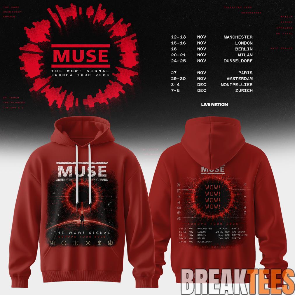 Muse The Wow Signal Europa Tour 2026 - Adult & Kids T-Shirts, Sweatshirts & Hoodies apparel design preview 1