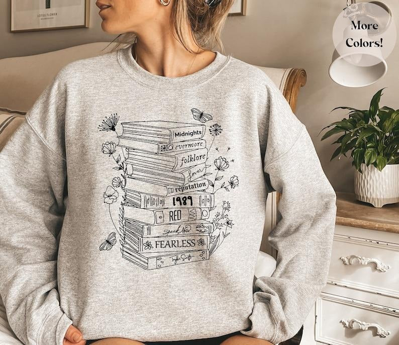 Music Album Books 1989 Floral Her Lovers My Era - Adult & Kids T-Shirts, Sweatshirts & Hoodies apparel design preview 1