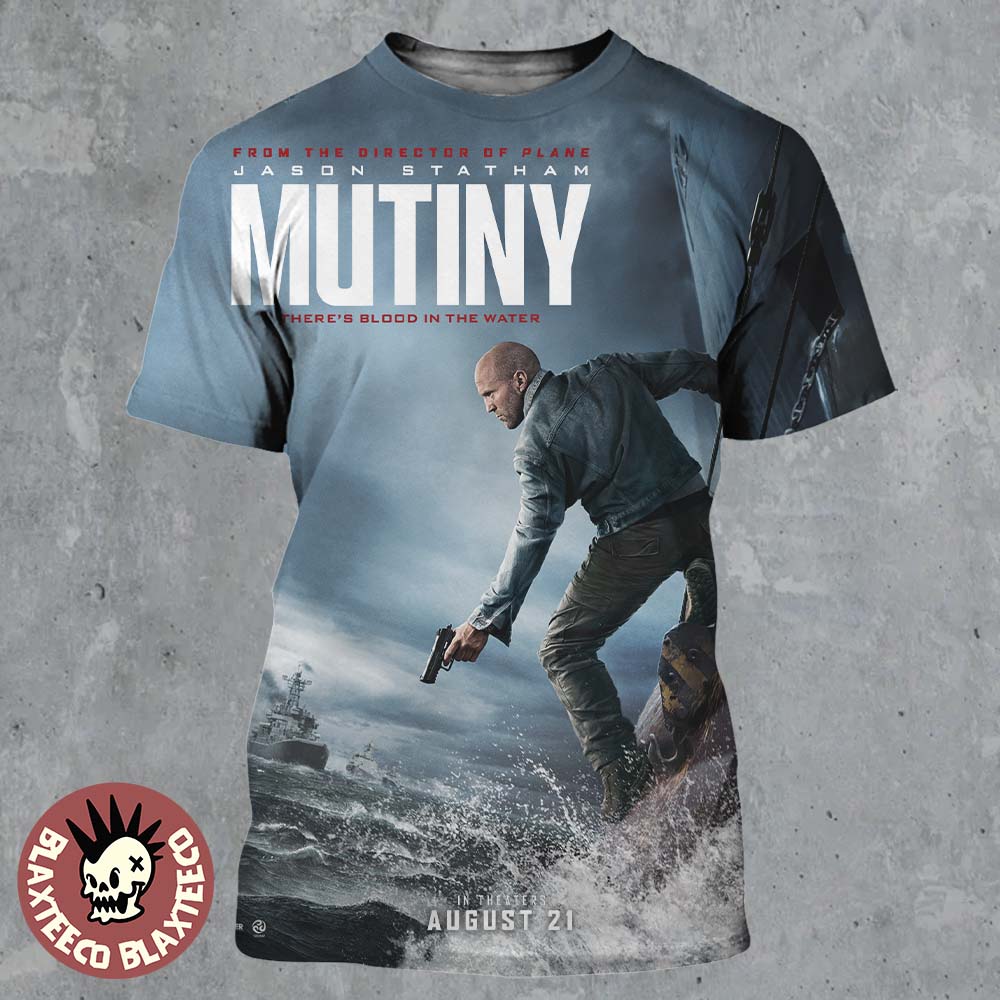 Mutiny There's Blood In The Water Starring Jason - Adult & Kids T-Shirts, Sweatshirts & Hoodies apparel design preview 1