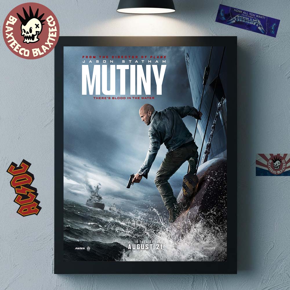 Mutiny There's Blood In The Water Starring Jason - Adult & Kids T-Shirts, Sweatshirts & Hoodies apparel design preview 1