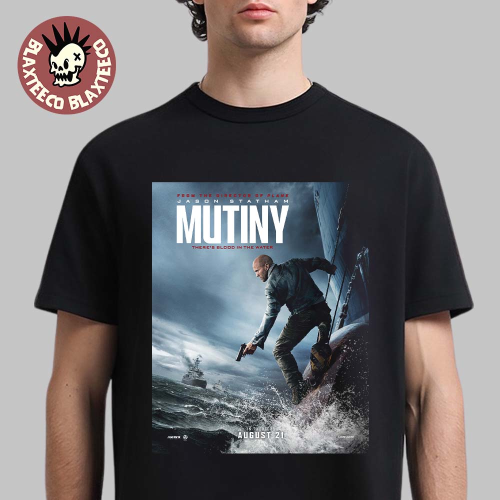 Mutiny There's Blood In The Water Starring Jason - Adult & Kids T-Shirts, Sweatshirts & Hoodies apparel design preview 1
