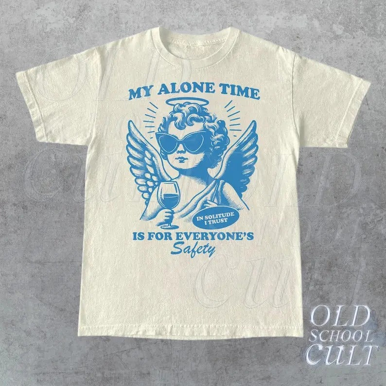 My Alone Time Is Everyones Safety Vintage Retro 80s - Adult & Kids T-Shirts, Sweatshirts & Hoodies apparel design preview 1