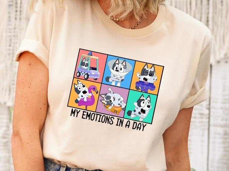 My Emotions Day Bluey Family Matching Cartoon Cute - Adult & Kids T-Shirts, Sweatshirts & Hoodies apparel design preview 1